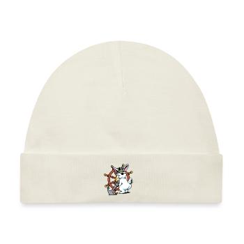 Hase Pirat Freibeuter Piraterie Fantasy Seemann - Baby Premium Organic Mütze - Naturweiß - Vorne