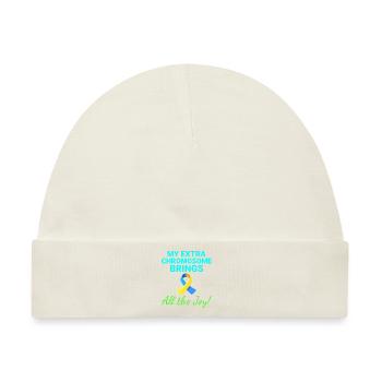 Down-Syndrom-Bewusstsein Joyful Extra Chromosom - Baby Premium Organic Mütze - Naturweiß - Vorne