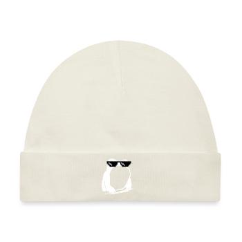 Frosch,schwarz, illustration, stencil,sonnenbrille - Baby Premium Organic Mütze - Naturweiß - Vorne