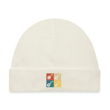 Retro-Vintage-Mandoline - Baby Premium Organic Mütze - Naturweiß - Vorne