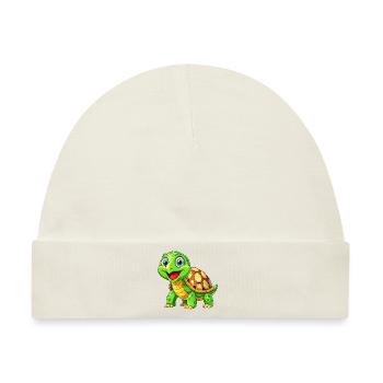 Mega süße Schildkröte - Baby Premium Organic Mütze - Naturweiß - Vorne