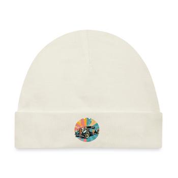 Retro Hot Rod - Baby Premium Organic Mütze - Naturweiß - Vorne
