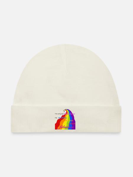 Funkelndes Regenbogen-Einhorn fabelhaft - Baby Premium Organic Mütze - Naturweiß
