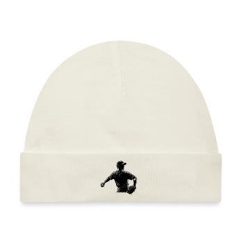 Baseball Spieler mit Ball und Baseballhandschuh - Baby Premium Organic Mütze - Naturweiß - Vorne