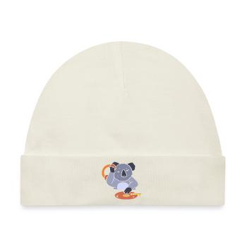 Koala DJ Disc Jockey - Baby Premium Organic Mütze - Naturweiß - Vorne