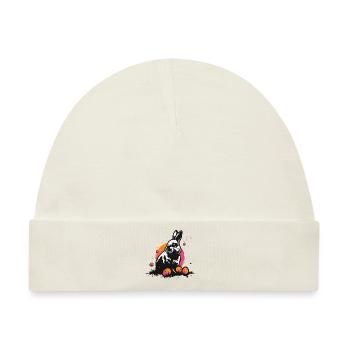 Hase in schwarz an Ostern - Baby Premium Organic Mütze - Naturweiß - Vorne