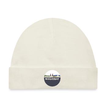 winterhur,skyline,retro, scherenschnitt,schweiz - Baby Premium Organic Mütze - Naturweiß - Vorne