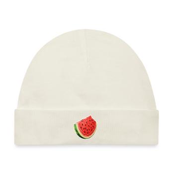 Wassermelone Scheibe - Baby Premium Organic Mütze - Naturweiß - Vorne