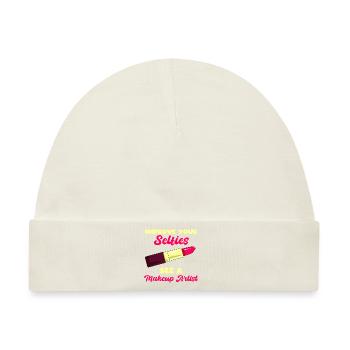 Lustiger Maskenbildner Kosmetiker - Baby Premium Organic Mütze - Naturweiß - Vorne