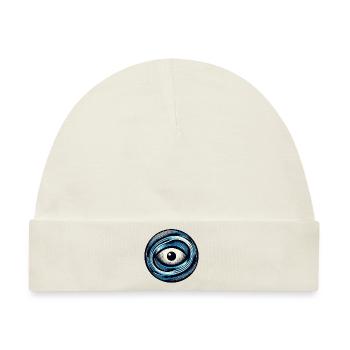 Oceanic Gaze: Retro Risograph Eye - Baby Premium Organic Mütze - Naturweiß - Vorne