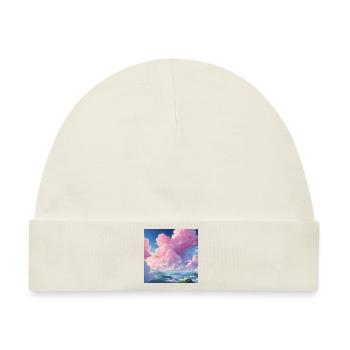 Anime rosa Wolken - Baby Premium Organic Mütze - Naturweiß - Vorne