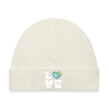 Liebe Erde Herz - Baby Premium Organic Mütze - Naturweiß - Vorne