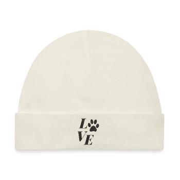 LOVE DOG PAWS BLACK GRUNGE - Baby Premium Organic Mütze - Naturweiß - Vorne