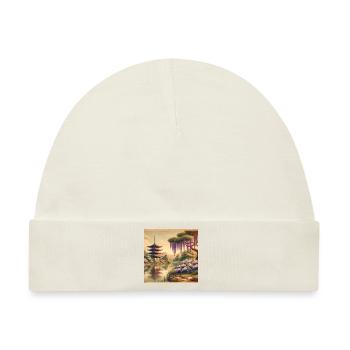 Japan Vintage Pagode - Baby Premium Organic Mütze - Naturweiß - Vorne