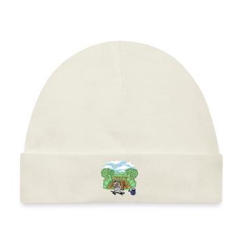 Garten Ratten Skater Skateboard Natur Schädling - Baby Premium Organic Mütze - Naturweiß - Vorne