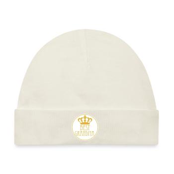 Best Grandma Krone Königin Edel Logo Rund Kreis - Baby Premium Organic Mütze - Naturweiß - Vorne