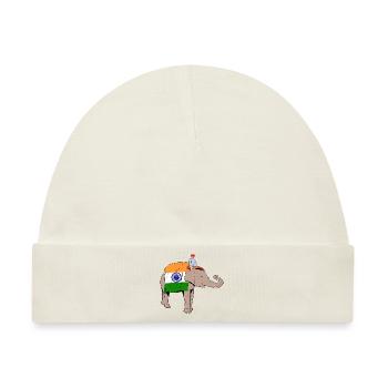 Indien Inder Hindu Stolz Flagge Land I Geschenk - Baby Premium Organic Mütze - Naturweiß - Vorne