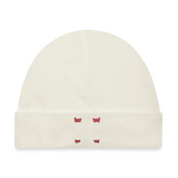 schleifen schleife muster formen symbol rot - Baby Premium Organic Mütze - Naturweiß - Vorne