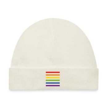 Pride-Flaggenstreifen - Baby Premium Organic Mütze - Naturweiß - Vorne