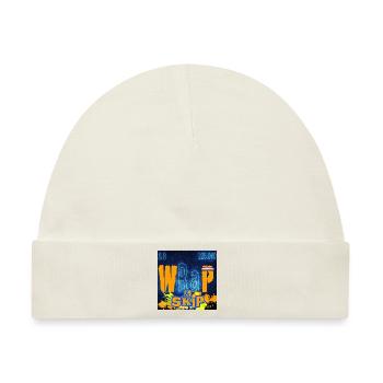 "WRAP & SKIP" Design von ALLEYHOP - Baby Premium Organic Mütze - Naturweiß - Vorne