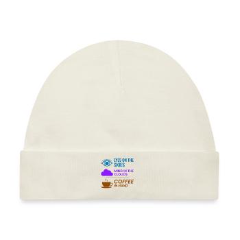 Fluglotse Kaffee ATC Luftfahrt Humor - Baby Premium Organic Mütze - Naturweiß - Vorne