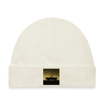 Pickup Truck Silhouette am Horizont - Baby Premium Organic Mütze - Naturweiß - Vorne