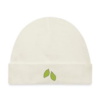 zwei blätter blatt symbol - Baby Premium Organic Mütze - Naturweiß - Vorne