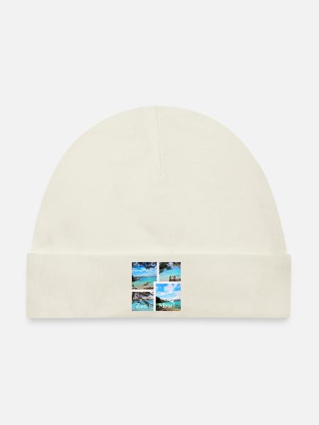 Zeit für Meer, Urlaub,Sommer, Strand - Baby Premium Organic Mütze - Naturweiß