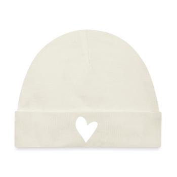 herz symbol form liebe - Baby Premium Organic Mütze - Naturweiß - Vorne