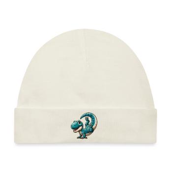 Dino T-Rex Handstand Sport Salto Flip - Baby Premium Organic Mütze - Naturweiß - Vorne