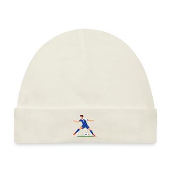 Fußballer mit blauem trikot - Baby Premium Organic Mütze - Naturweiß - Vorne
