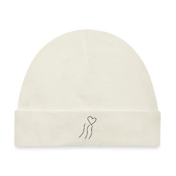 linien linie herz form liebe - Baby Premium Organic Mütze - Naturweiß - Vorne