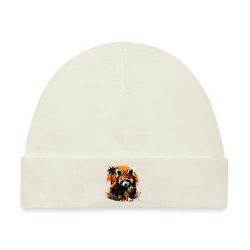 Roter Panda Katzenbär Red Panda Ananas Früchte - Baby Premium Organic Mütze - Naturweiß - Vorne