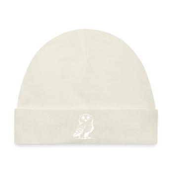 Lächelnde Schnee-Eule Kinder Zeichnung Skizze - Baby Premium Organic Mütze - Naturweiß - Vorne