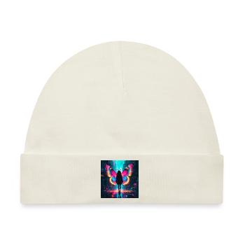 Neon Schmetterling Metamorphose - Baby Premium Organic Mütze - Naturweiß - Vorne
