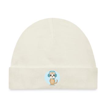 Erdmännchen mit Headset - Baby Premium Organic Mütze - Naturweiß - Vorne