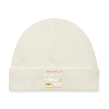 Echte Männer teilen nicht, zweideutiger Spruch - Baby Premium Organic Mütze - Naturweiß - Vorne