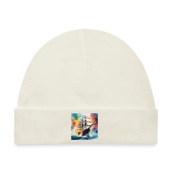 Segelschiff - Baby Premium Organic Mütze - Naturweiß - Vorne