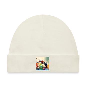 Ameise farbig - Baby Premium Organic Mütze - Naturweiß - Vorne