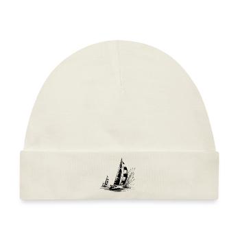 Regatta Segelboote bei Wind und Wellengang - Baby Premium Organic Mütze - Naturweiß - Vorne