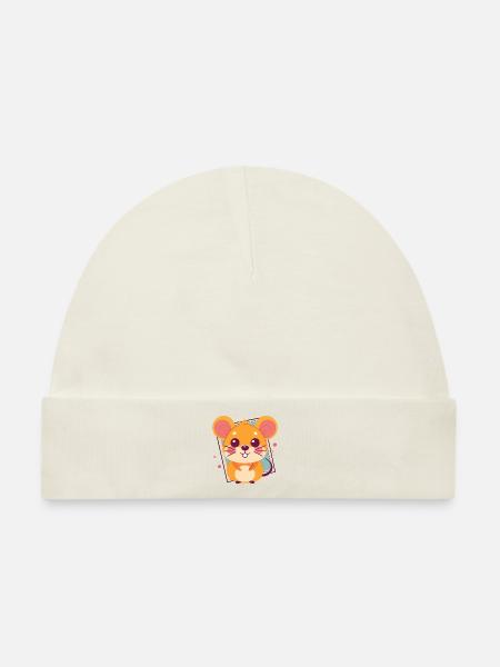 Mäuse Maus Mäuschen - Baby Premium Organic Mütze - Naturweiß