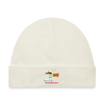 Dackel Geburtstagswünsche - Baby Premium Organic Mütze - Naturweiß - Vorne