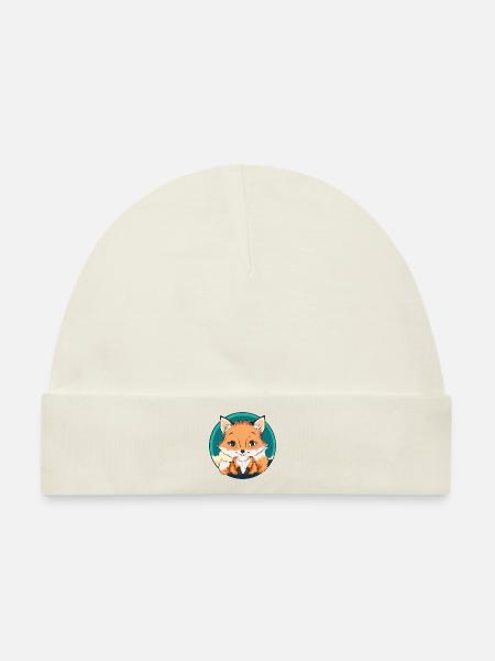 Fuchs Waldtier Fox - Baby Premium Organic Mütze - Naturweiß