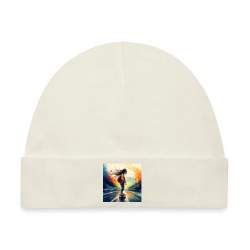 Skater auf der autobahn - Baby Premium Organic Mütze - Naturweiß - Vorne