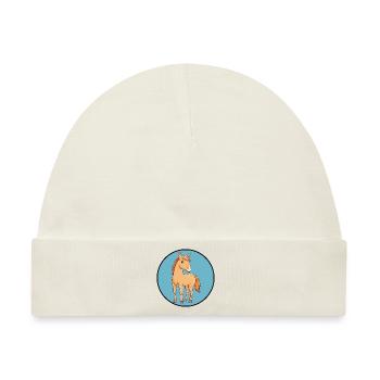 Pferd Reiter Ross - Baby Premium Organic Mütze - Naturweiß - Vorne