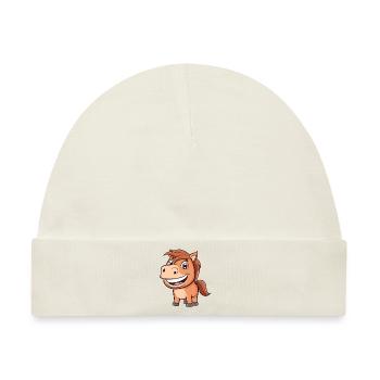 Pferde Pferdekopf - Baby Premium Organic Mütze - Naturweiß - Vorne
