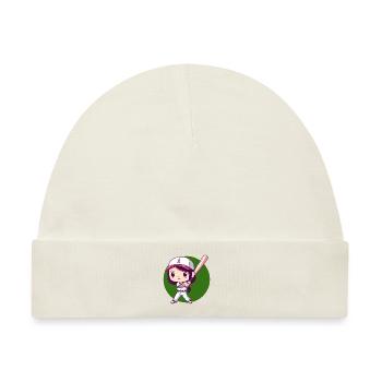 Baseball Baseballspieler Baseballschläger - Baby Premium Organic Mütze - Naturweiß - Vorne