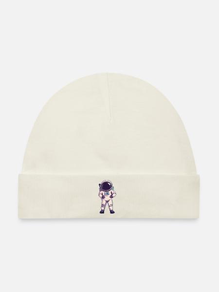 Astronaut Umlaufbahn - Baby Premium Organic Mütze - Naturweiß