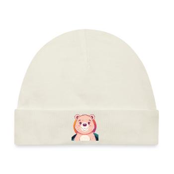 Baer Baeren Waldbewohner - Baby Premium Organic Mütze - Naturweiß - Vorne