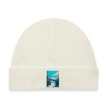 Vail Ski Resort Skifahren Reise Poster Souvenir WPA - Baby Premium Organic Mütze - Naturweiß - Vorne
